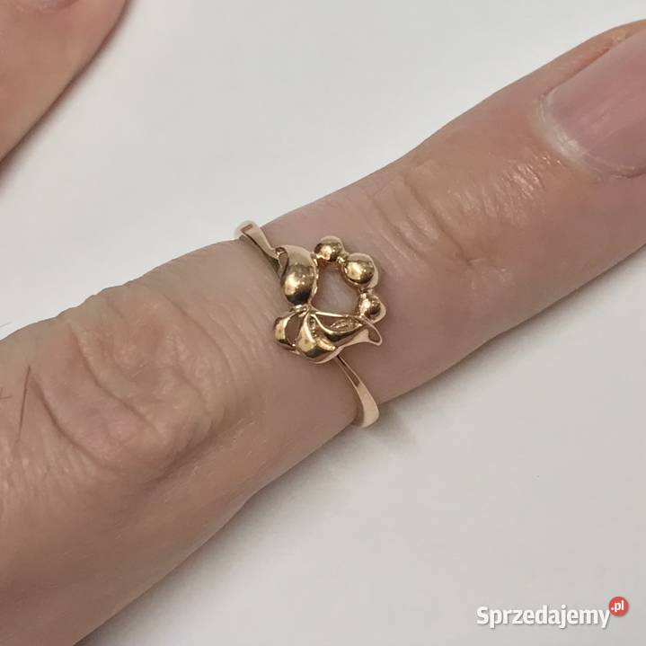 Złoty PIERŚCIONEK 585 14K cudowne WINOGRONA Pierścionki Warszawa