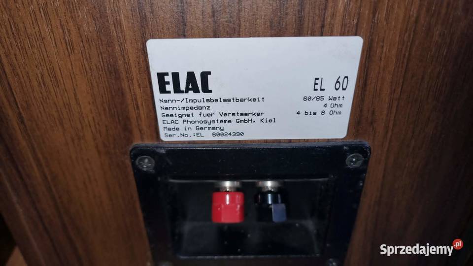Kolumny ELAC EL 60 2x85W 4ohm Made in Germany sprzedam