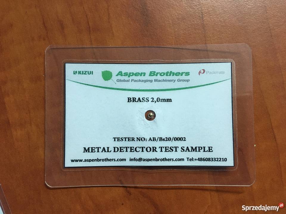 Testery do detektorów metali Certyfikat Faktura