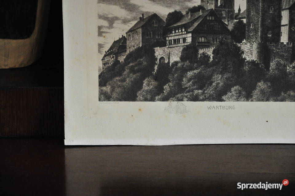 Albrecht Bruck akwaforta Wartburg Wrocław