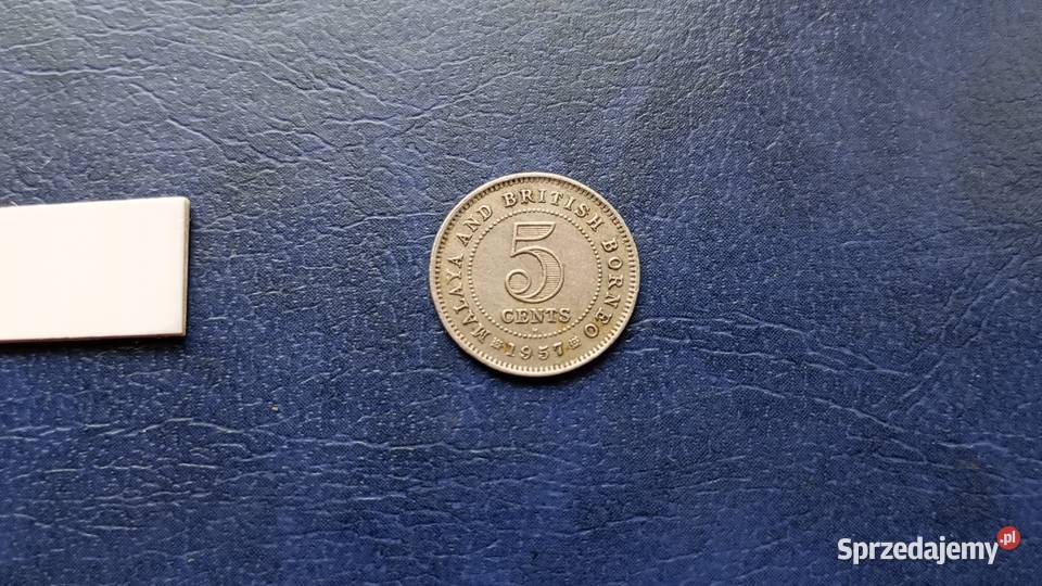 Stare monety 5 cent 1957 Malaje I Borneo