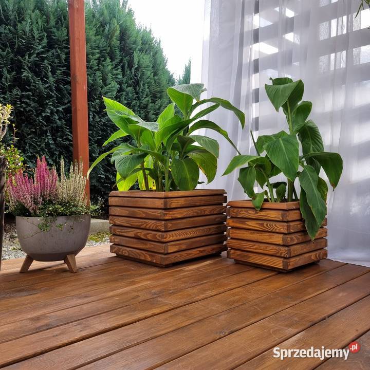 Zestaw 2 donic 3D donica drewniana ogrodowa Donice sprzedam