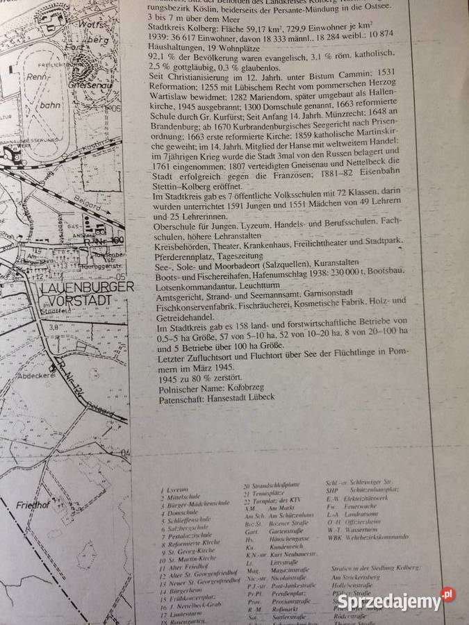 441 Niemiecki Plan Kołobrzegu Szczecin sprzedam
