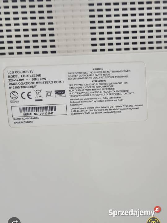 czarny 37 telewizor tv led Sharp lc37LE320e Częstochowa