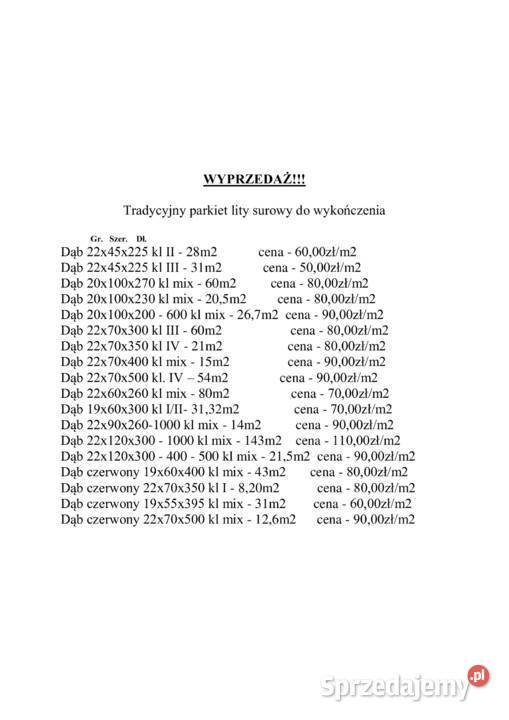 WYPRZEDAŻ MAGAZYNOWA Marzec 2026 podkarpackie Dzikowiec