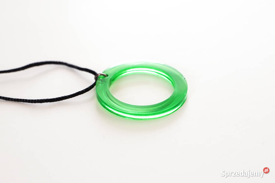 Okrągły zielony wisiorek z żywicy średnica 29 Naszyjniki Warszawa