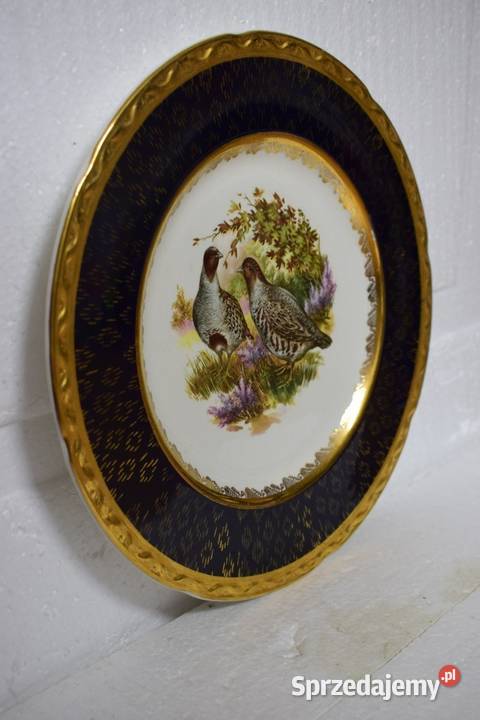 Brytyjski talerz ozdobny z serii ptactwa łownego Chełmno