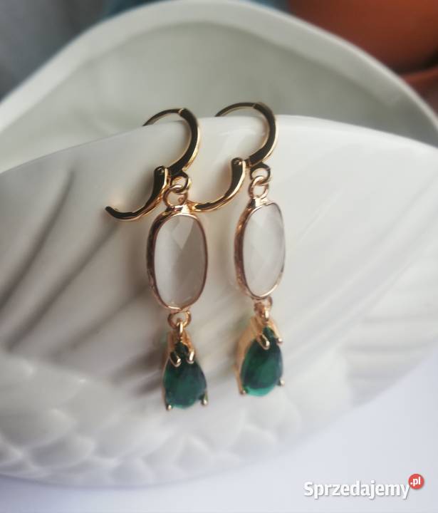 Kolczyki pozłacane z kamieniem naturalnym i Kolczyki wielkopolskie Poznań