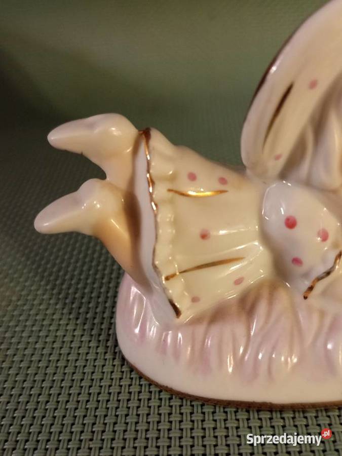 Vintage Zabytkowa Japońska figurka dziewczynki z Porcelana i szkło mazowieckie
