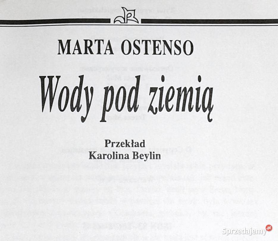 Wody pod ziemią Marta Ostenso Chełm
