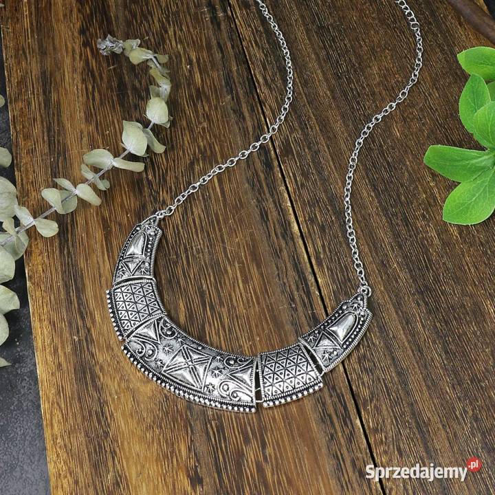 Naszyjnik chocker srebrny kolor etno boho zachodniopomorskie Szczecin sprzedam