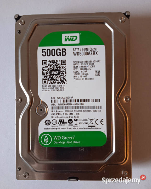 Dysk HDD WD Green 500GB WD5000AZRX SATA III 35