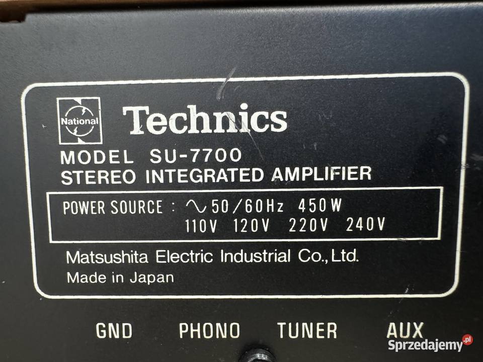 Technics Stereo Integrated Amplifier SU7700 Wzmacniacze i pokrewne Łapy