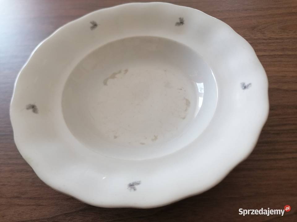 Talerz głęboki porcelana KarolinaZastawa PRL łódzkie Łódź