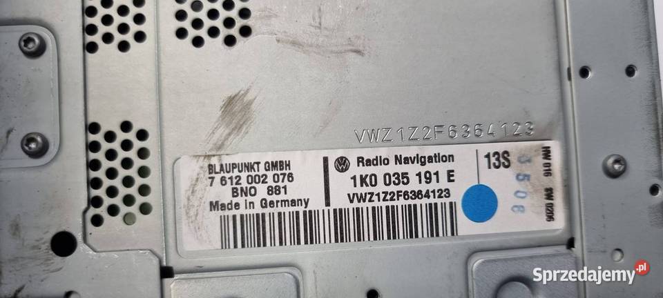 RADIO VOLKSWAGEN TOURAN osobowe Pozostałe Lipno