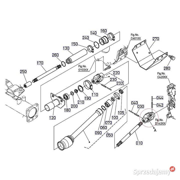 Wałek Cardana 14T 14T 95 mm Kubota B2420 L3108 Skrzynia biegów Tajęcina