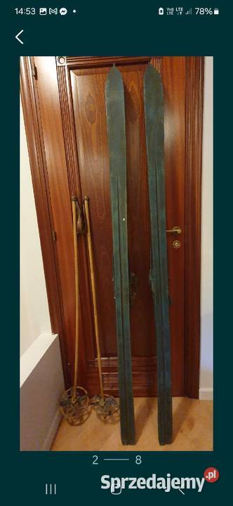 Stare przedwojenne KIJE do nart bambus Lublin