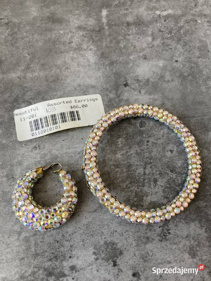 Nowe błyszczące unikatowe klipsy vintage USA sprzedam