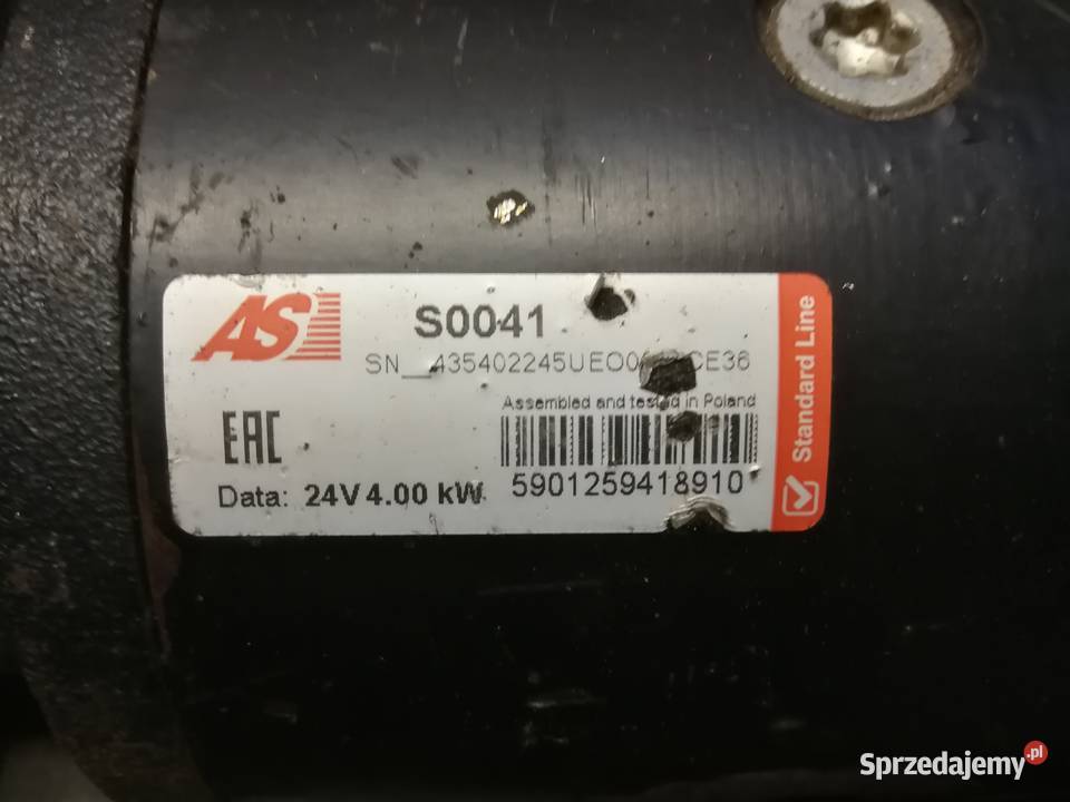 Sprzedam rozrusznik AS S0041 24V 400 kW ciężarowe podlaskie Czarna Białostocka