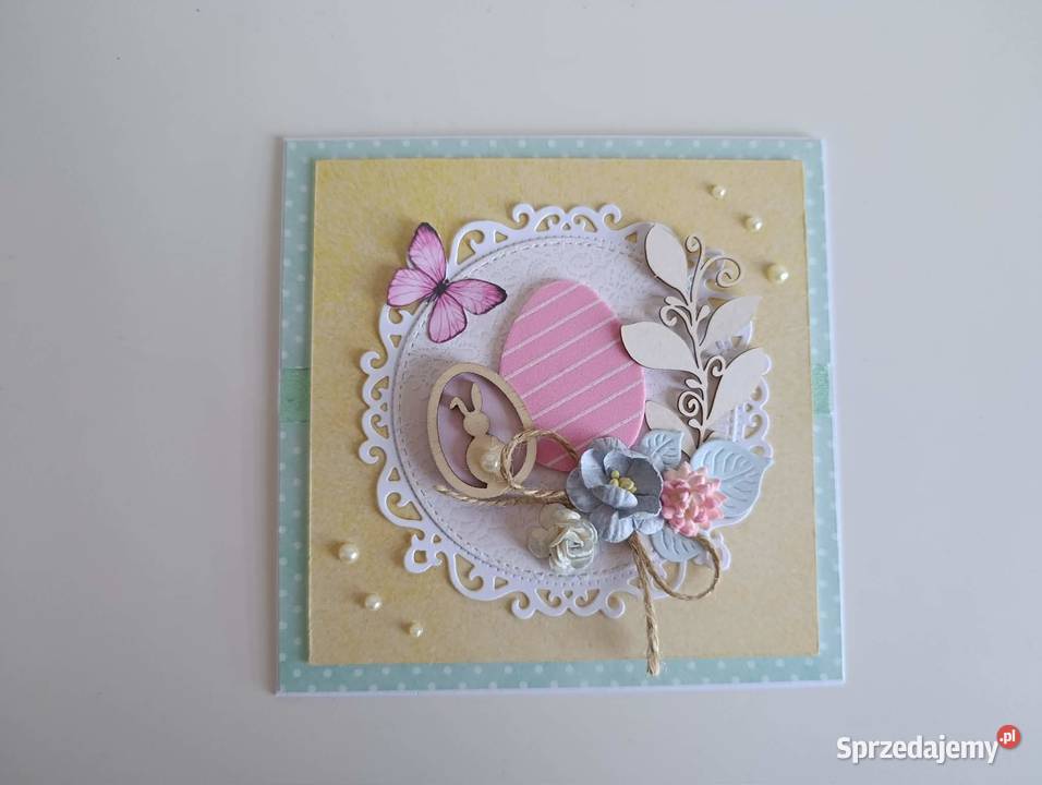 Kartka ręcznie robiona Świąteczna Wielkanoc 5 Łódź