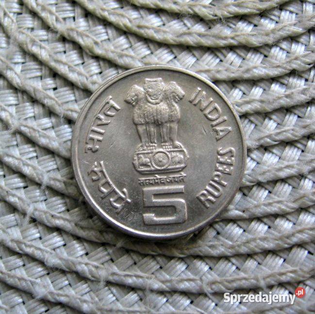 Indie 5 Rupi 2001r 2600 Rocznica Uroczin Bhacwan Kalisz