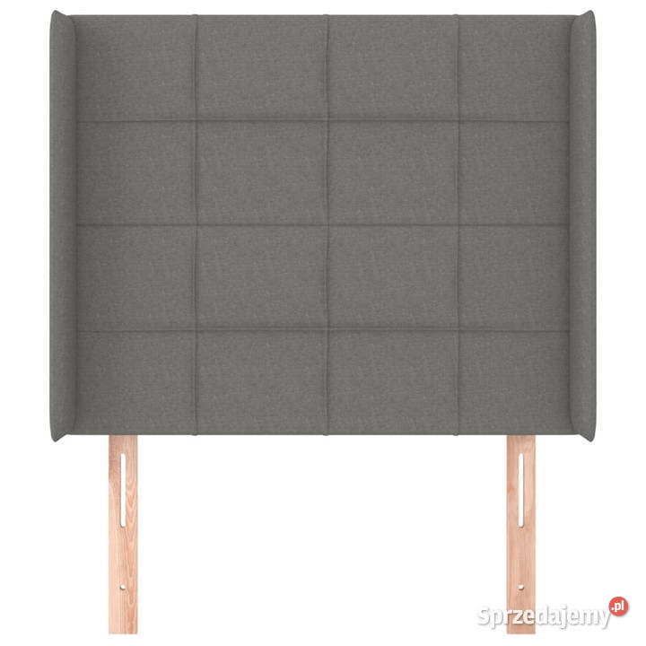 Zagłówek uszak ciemnoszary 83x16x118128 tkanina