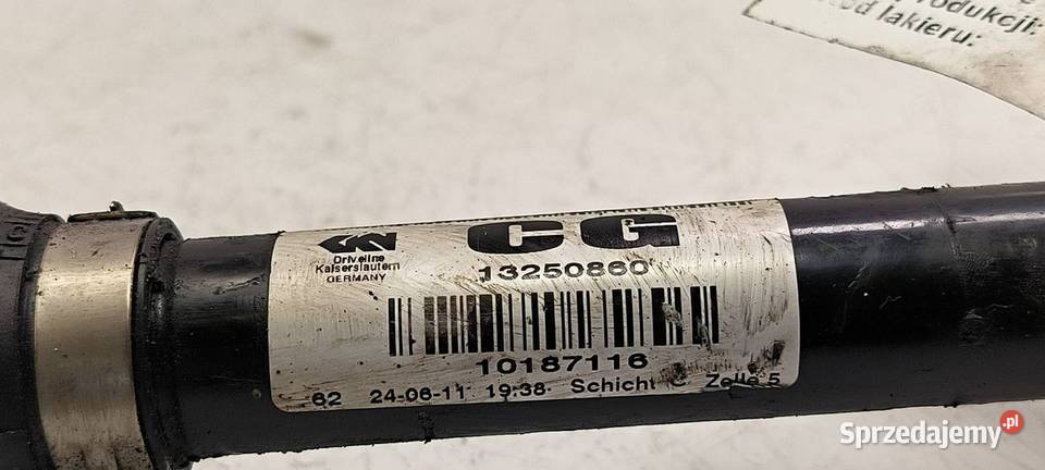 PÓŁOŚ LEWA PRZÓD OPEL ASTRA J 13250860 Lipno