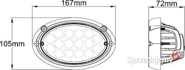 Lampa robocza LED owalna 24W 3220lm 16 LED Kramp