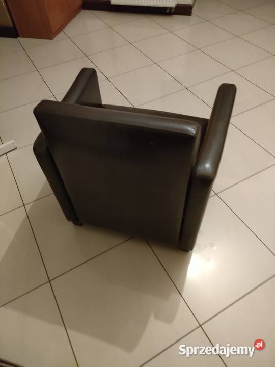 Fotel prosty skóra ekologiczna brązowa 54cm Tomaszów Mazowiecki sprzedam