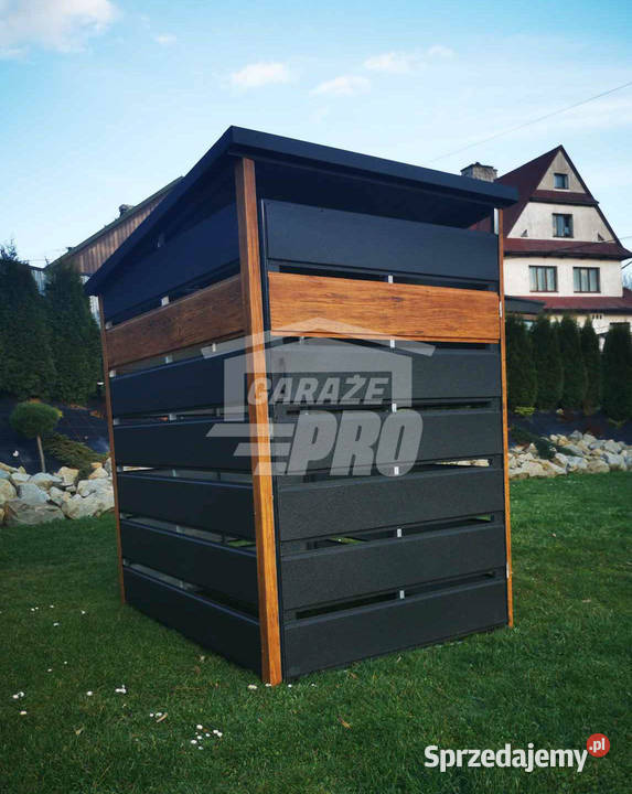 Wiata śmietnikowa spad tył 08x13m antracyt pomorskie