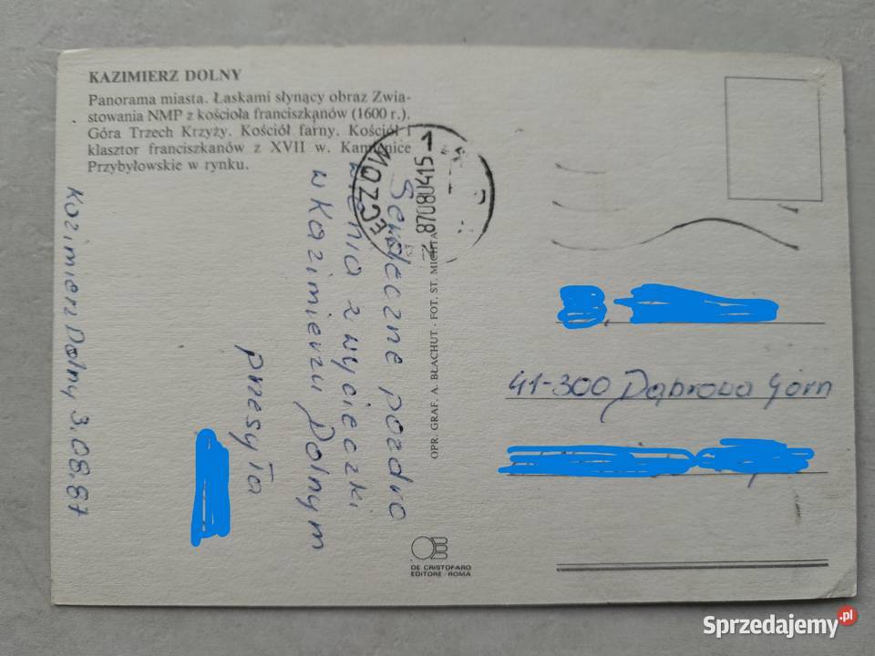 Stare pocztówki PRL kartki pocztowe Warszawa Dąbrowa Górnicza