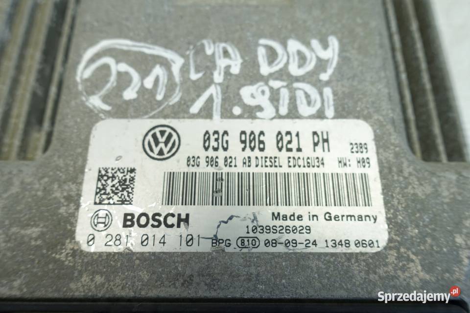 VW Caddy 19 TDI KOMPUTER SILNIKA sterownik MODUŁ