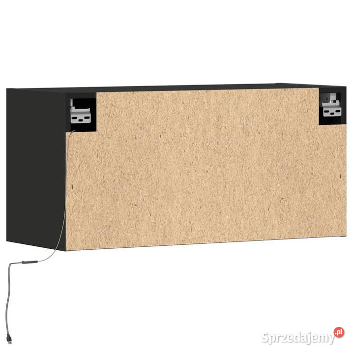 Ścienna szafka TV z LED czarna 80x31x35 WM852356 Warszawa sprzedam