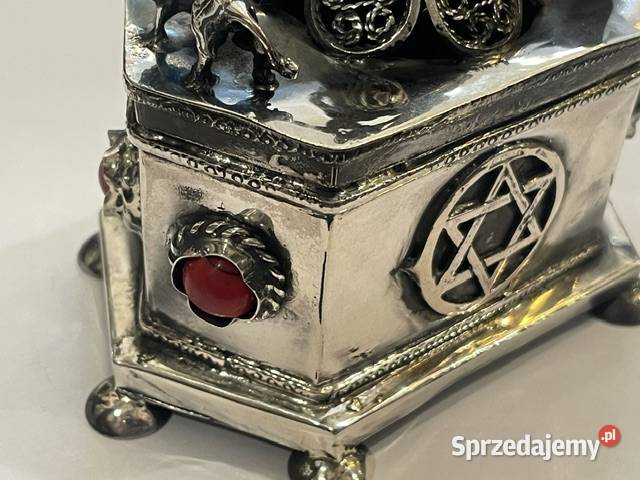 Puszka na etrog ze srebra Carska Rosja Lwy Judy Kraków