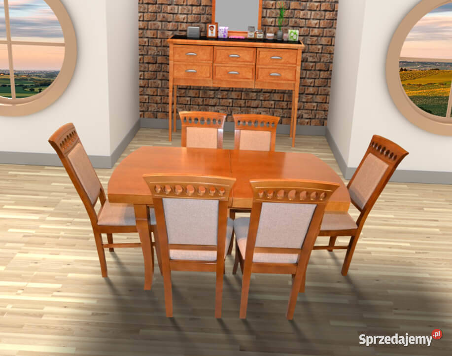 Stół Dębowy KLOZE 6 krzeseł KENT lubuskie Gorzów Wielkopolski
