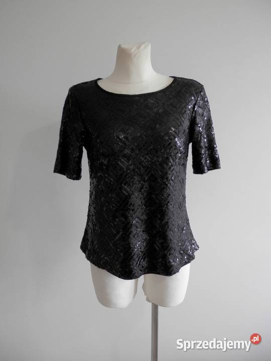 Bluzka Cekinowa Czarna Wieczorowa Balowa Łomża