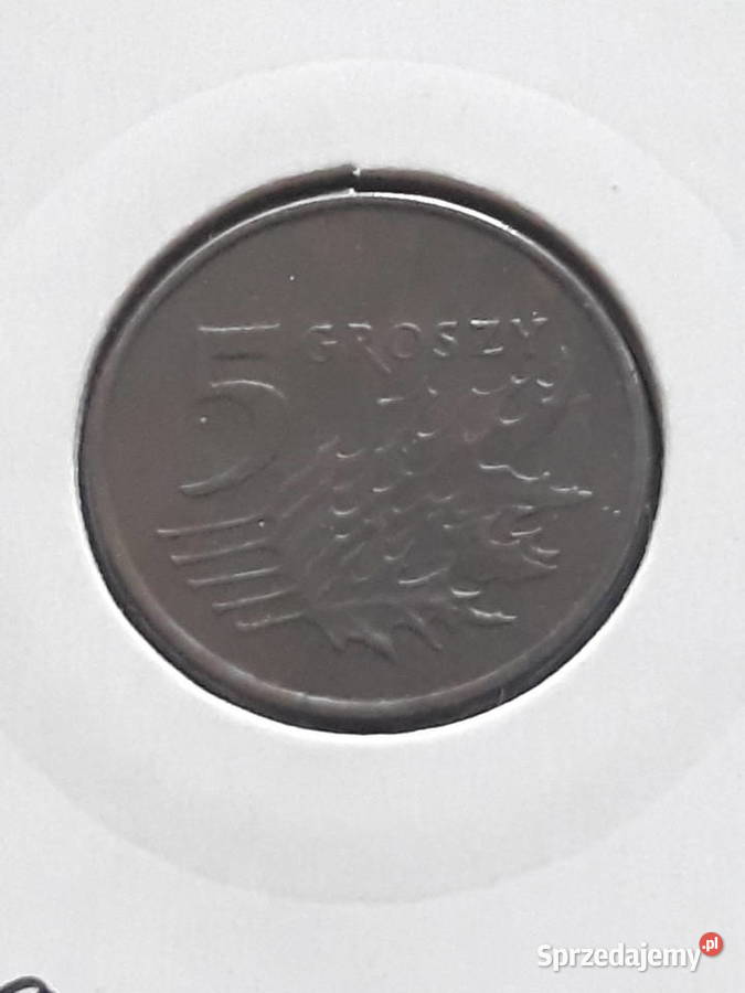 5 Groszy 1990 r UNCpatyna wielkopolskie Konin