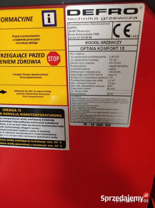 Piec Defro Optima 15kw Kominki lubuskie Gorzów Wielkopolski
