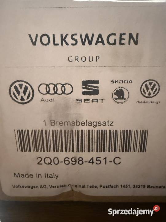 Klocki hamulcowe OE 2Q0698451C Klocki hamulcowe Klocki hamulcowe