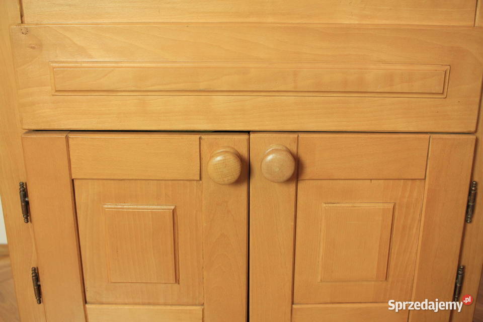 Piękny stolik dębowy narożny z szufladami 60cm Szafy, regały, półki