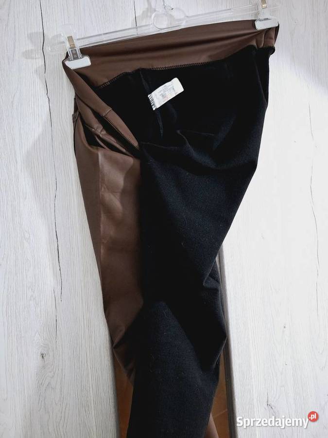 LXL Spodnie leginsowe eko skórka braz Rozmiar 40(L) Braniewo