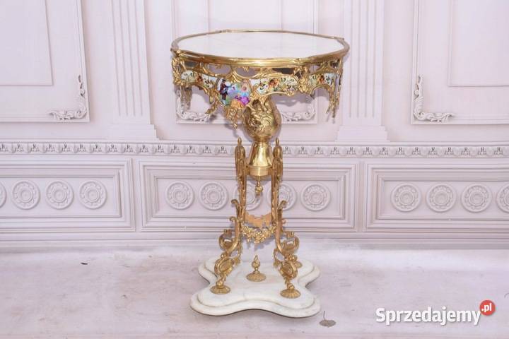 KRÓLEWSKI Stół Empire Marmur Brąz Malunki Kraków