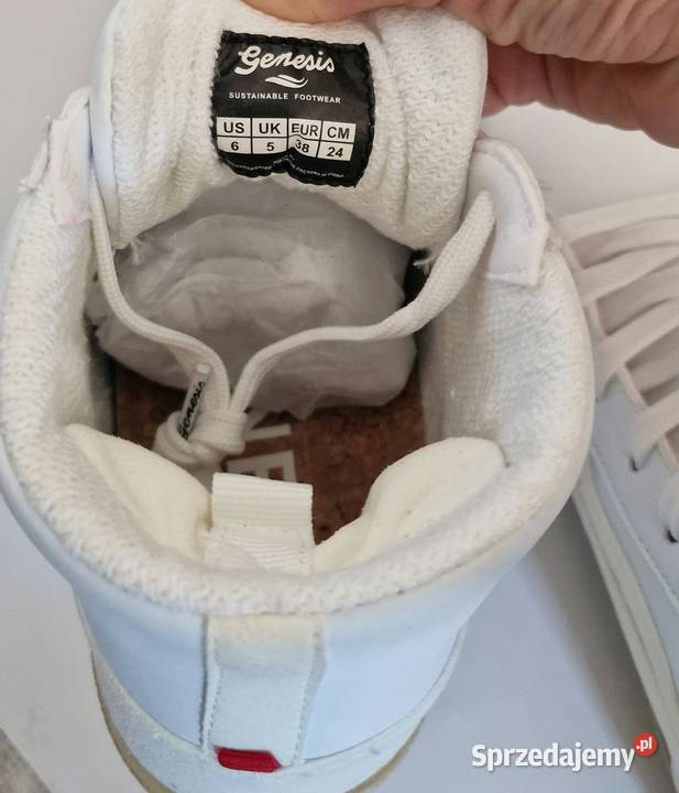 Nowe Buty Genesis Hela Mid skóra wysokie białe