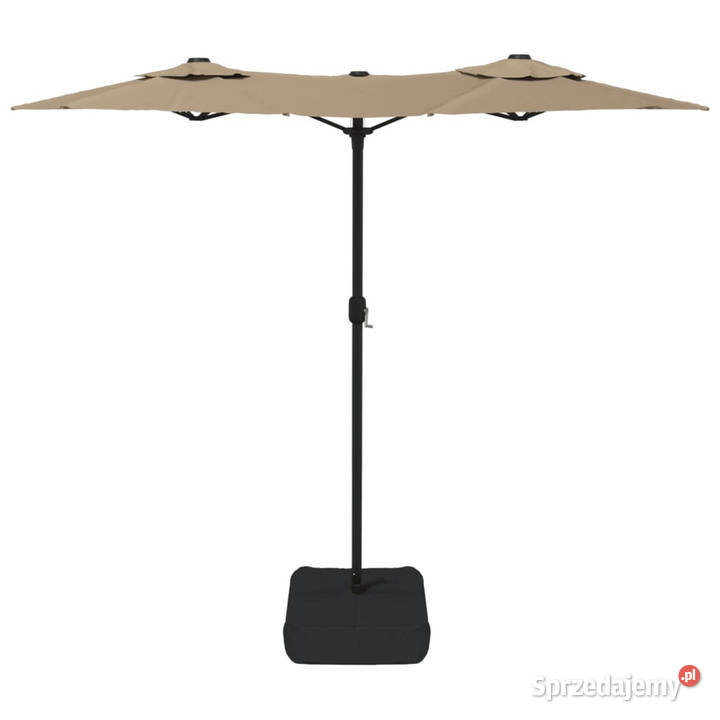 Podwójny parasol ogrodowy z LED taupe 316x240 Warszawa