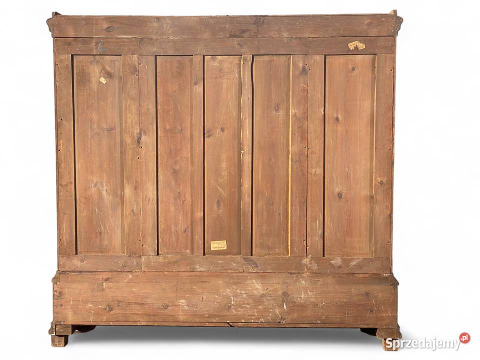 Duża rzeźbiona biblioteczka z witryną czerń Gryfice