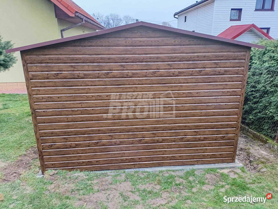 Garaż blaszany 4x6m Brama uchylna OKNO blacha