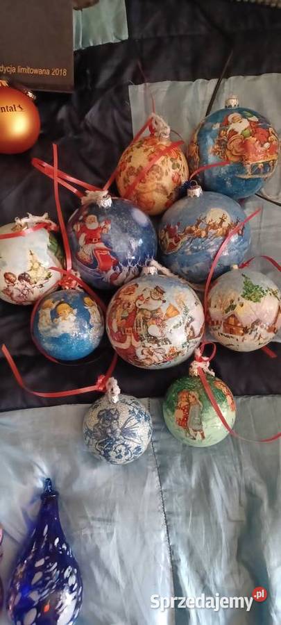 bombki choinkowe szklane i plastyczne zlocone Boże Narodzenie Poznań