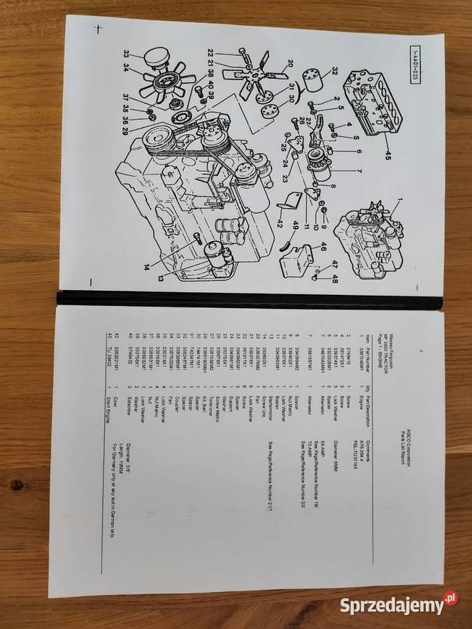 Massey Ferguson 3630 katalog części Gdańsk