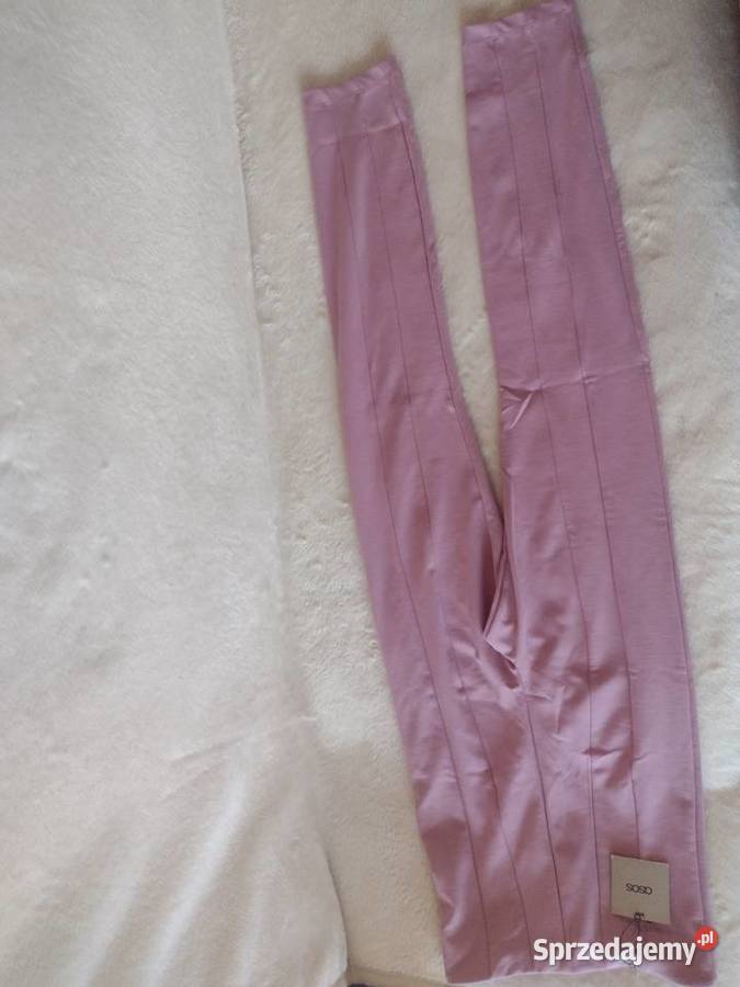 38M ASOS Różowe legginsy z wysokim Bez wzoru Kraków