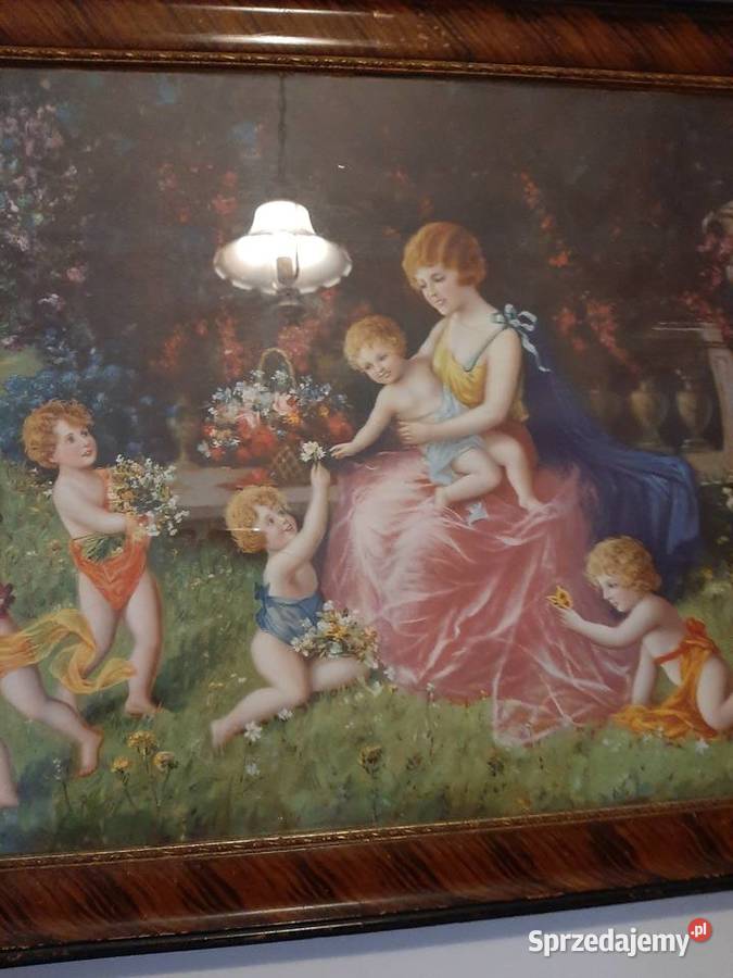 Stary obraz szkłem 130x63 wielokolorowy Stronie Śląskie